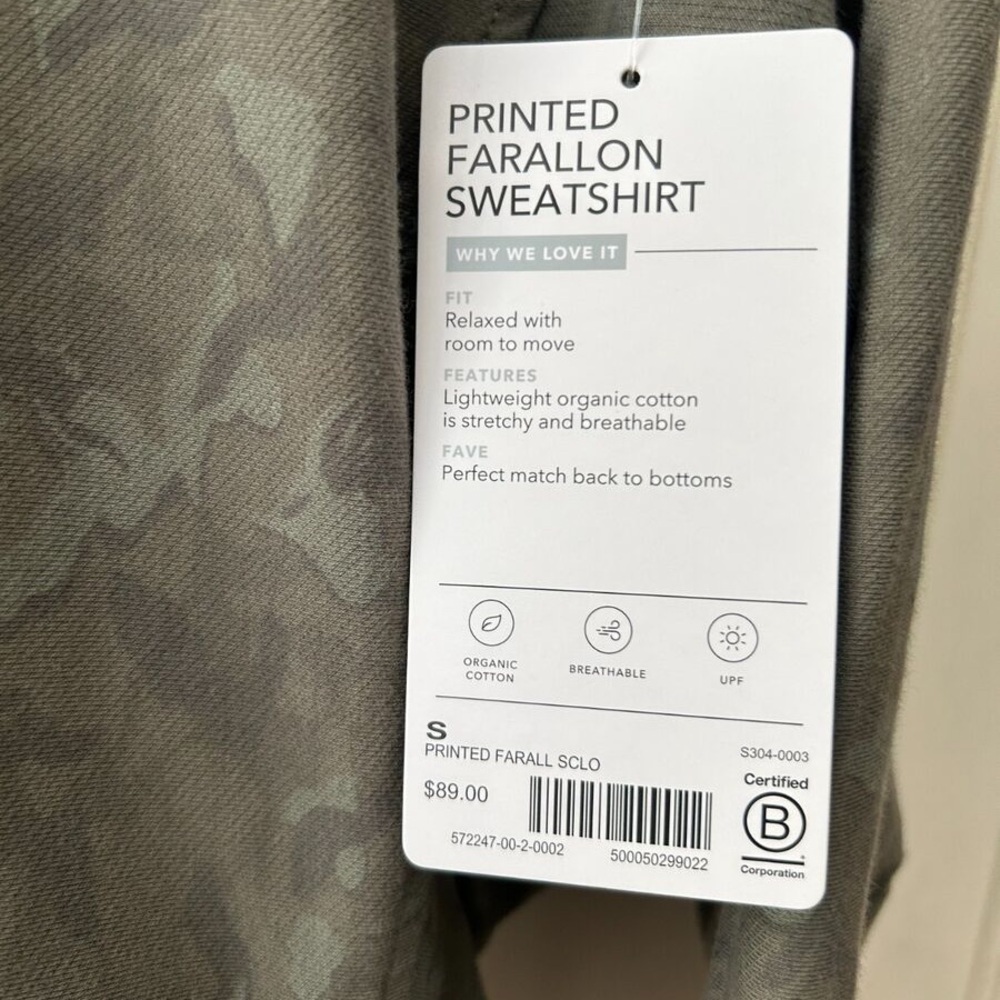 Athleta | Farallon Camo Cropped Sweatshirt | Size XS - Picture 3 of 12
